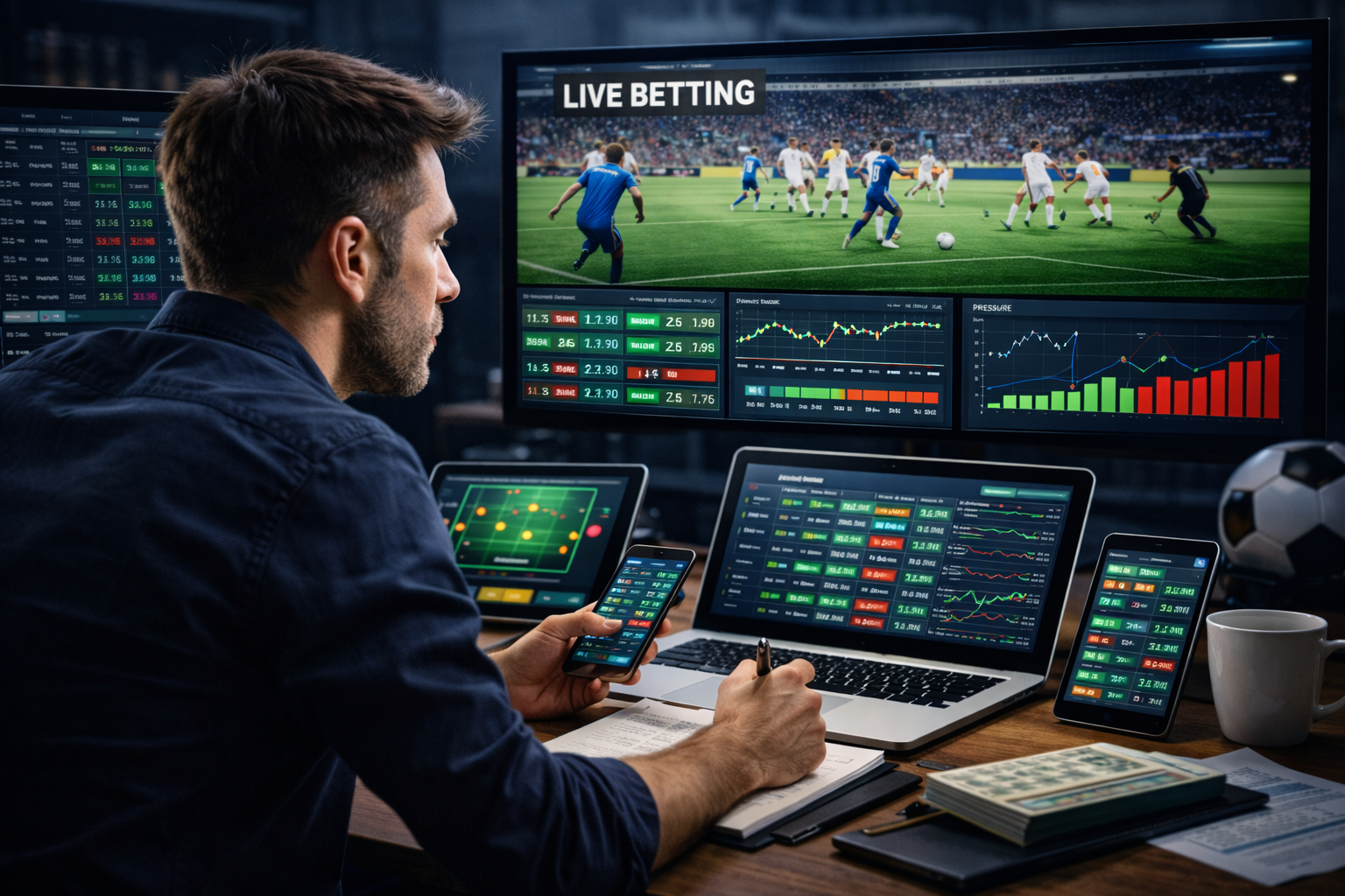 Quan sát trực tiếp để bắt kèo góc live